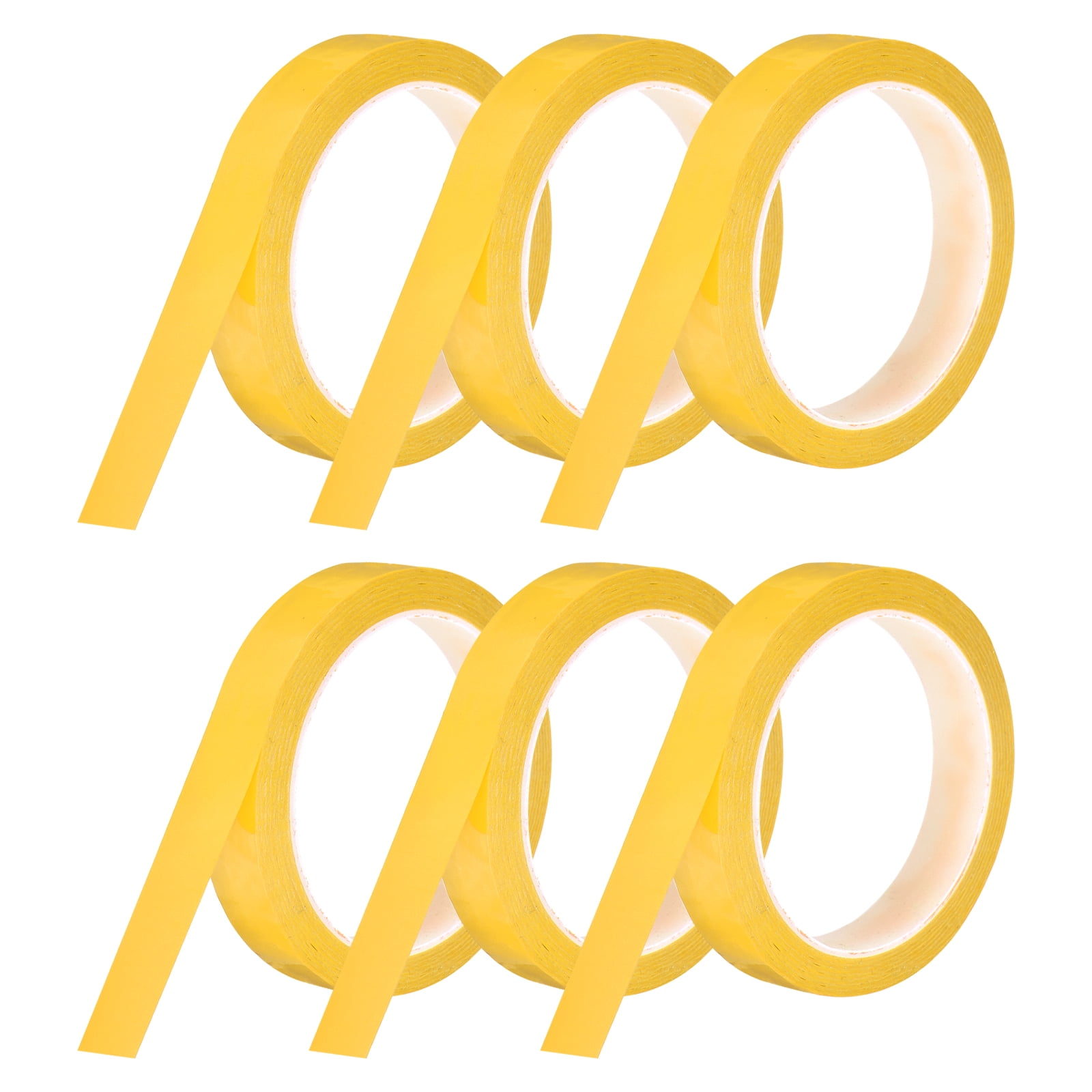 Uxcell 6 Rolls Whiteboard Tape Graphic Chart Tape 18mm 54.7 Yard Art Tape Thin Self-Adhesive Pinstripe Tape Masking Tape, Yellow