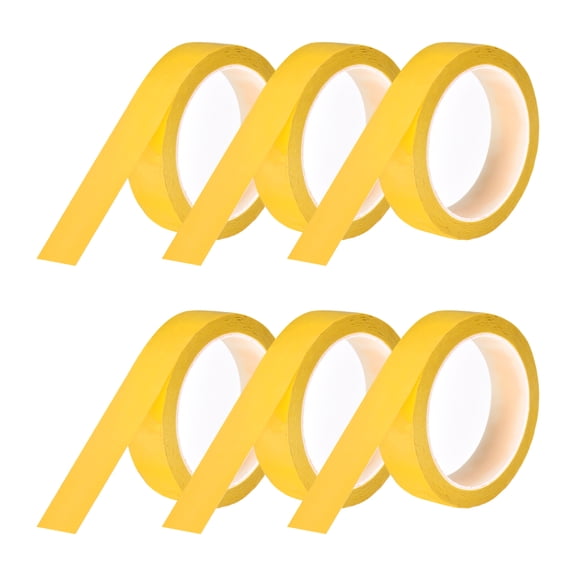 Uxcell 6 Rolls Whiteboard Tape Graphic Chart Tape 25mm 54.7 Yard Art Tape Thin Self-Adhesive Pinstripe Tape Masking Tape, Yellow