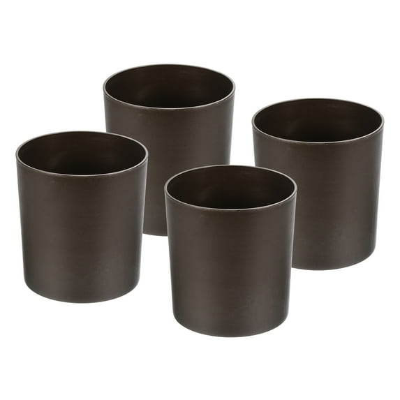 Uxcell 6" Round Plastic Planter Flowerpot Container Indoor Outdoor, Brown 4 Pack