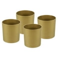 thumbnail image 1 of Uxcell 6" Round Plastic Planter Flowerpot Container Indoor Outdoor, Gold 4 Pack, 1 of 6