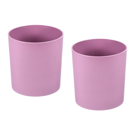 Uxcell 6" Round Plastic Planter Flowerpot Container Indoor Outdoor, Pink 2 Pack
