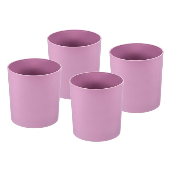 Uxcell 6" Round Plastic Planter Flowerpot Container Indoor Outdoor, Pink 4 Pack
