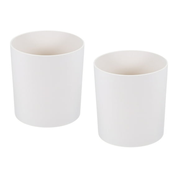Uxcell 6" Round Plastic Planter Flowerpot Container Indoor Outdoor, White 2 Pack