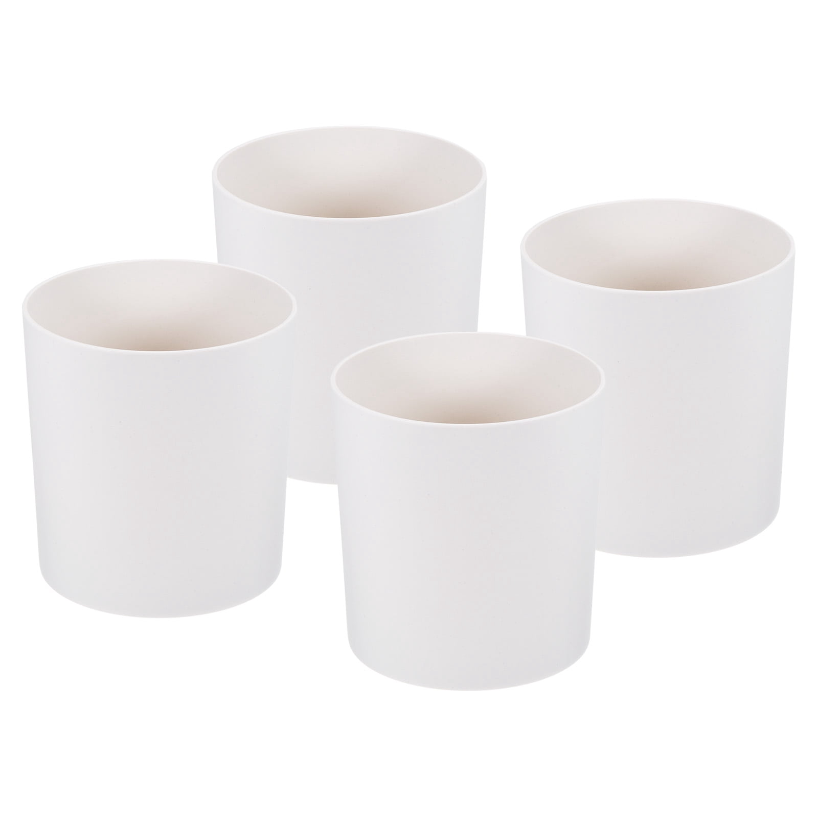 Uxcell 6" Round Plastic Planter Flowerpot Container Indoor Outdoor, White 4 Pack