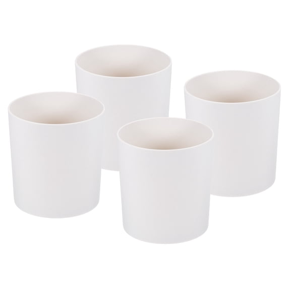 Uxcell 6" Round Plastic Planter Flowerpot Container Indoor Outdoor, White 4 Pack