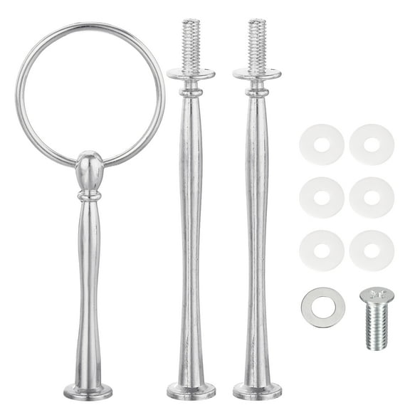 Uxcell 6 Set 3-Tier Cupcake Stand Hardware Fitting for Cupcake Stand, Small Arc Silver