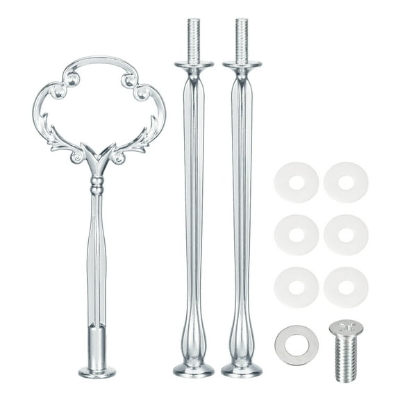 Uxcell 6 Set 3-Tier Cupcake Stand Hardware Fitting for Cupcake Stand, Sunflower Silver