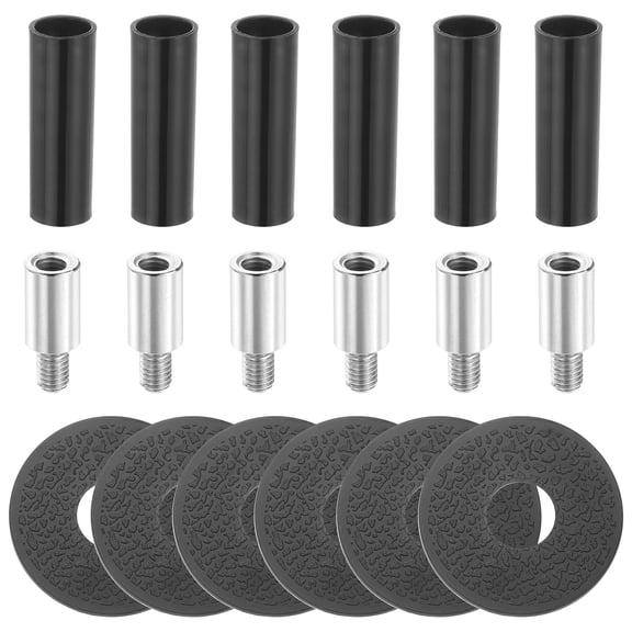 Uxcell 6 Set Arcade Game Joystick Extender(10mm) - Arcade Joystick Shaft Extender Thickened Game Controller Rod Screw with Dust Cover Washer for Classic Fighting Machine, Silver