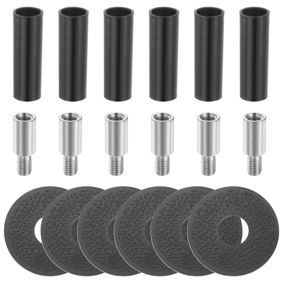Uxcell 6 Set Arcade Game Joystick Extender(9mm) - Arcade Joystick Shaft Extender Game Controller Rod Screw with Dust Cover Washer for Classic Fighting Machine, Silver