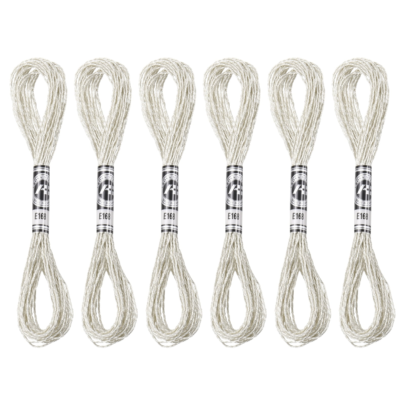 Uxcell 6 Skeins Embroidery Floss Nylon 8.75 Yards Length Metallic ...