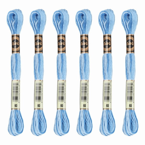 Uxcell 6 Skeins Embroidery Floss, Polyester Embroidery Threads Blue
