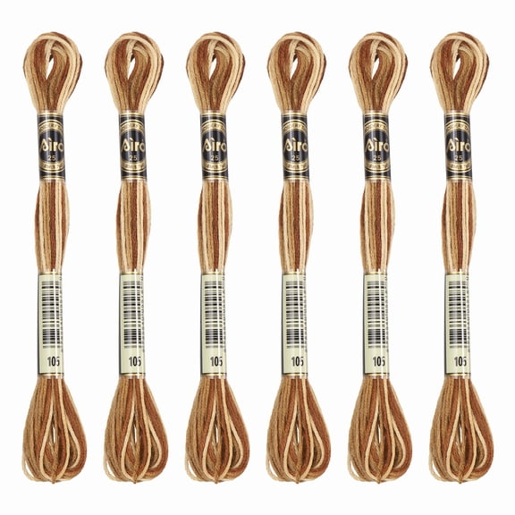Uxcell 6 Skeins Embroidery Floss, Polyester Embroidery Threads Brown