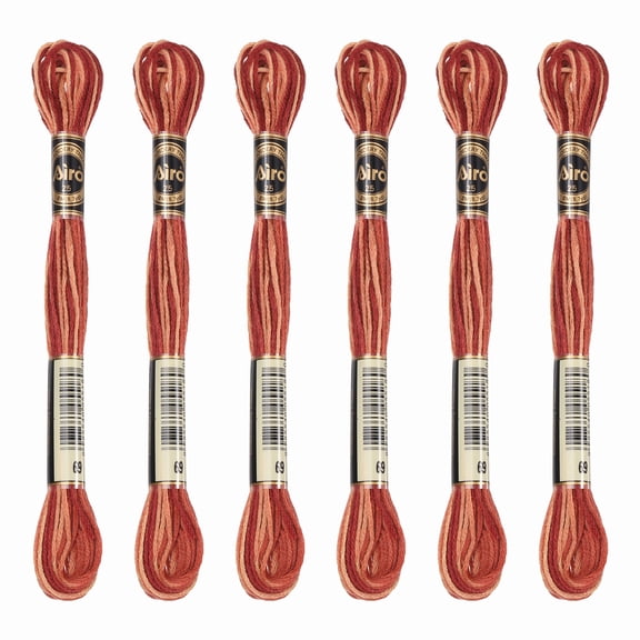 Uxcell 6 Skeins Embroidery Floss, Polyester Embroidery Threads Brown Red