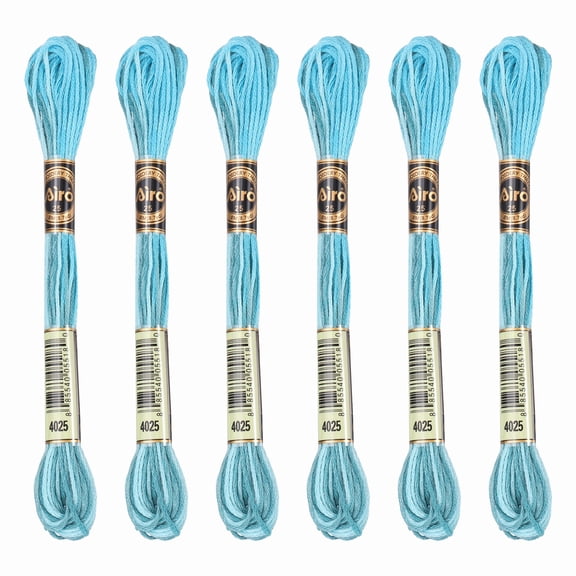 Uxcell 6 Skeins Embroidery Floss, Polyester Embroidery Threads Deep Blue