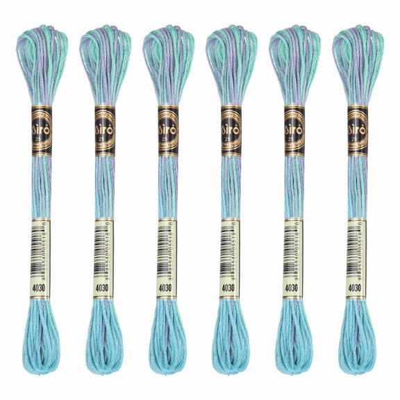 Uxcell 6 Skeins Embroidery Floss, Polyester Embroidery Threads Green Purple