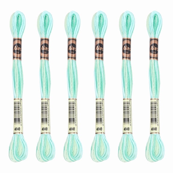 Uxcell 6 Skeins Embroidery Floss, Polyester Embroidery Threads Green White