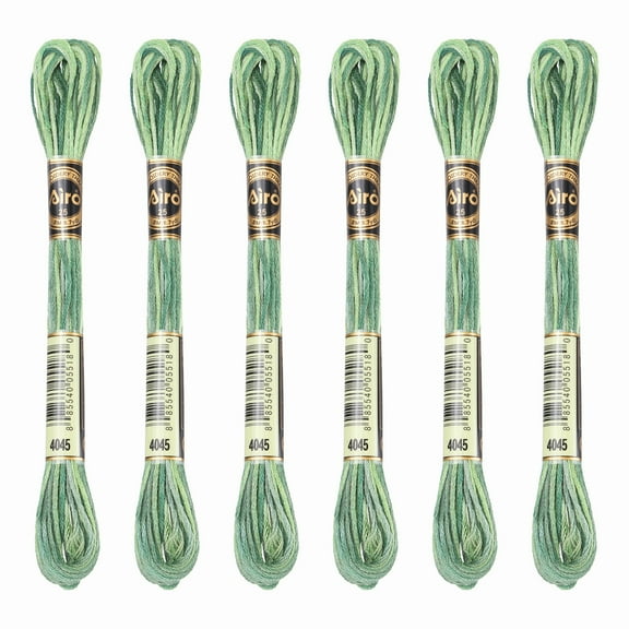 Uxcell 6 Skeins Embroidery Floss, Polyester Embroidery Threads Green Mix