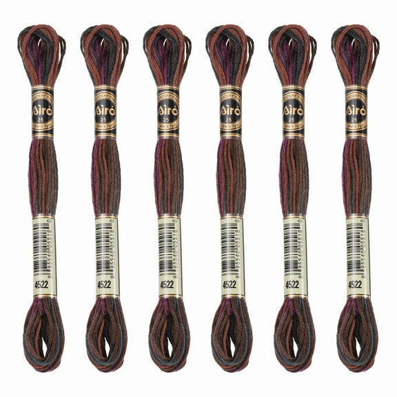 Uxcell 6 Skeins Embroidery Floss, Polyester Embroidery Threads Brown Black