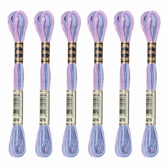 Uxcell 6 Skeins Embroidery Floss, Polyester Embroidery Threads Pink Purple