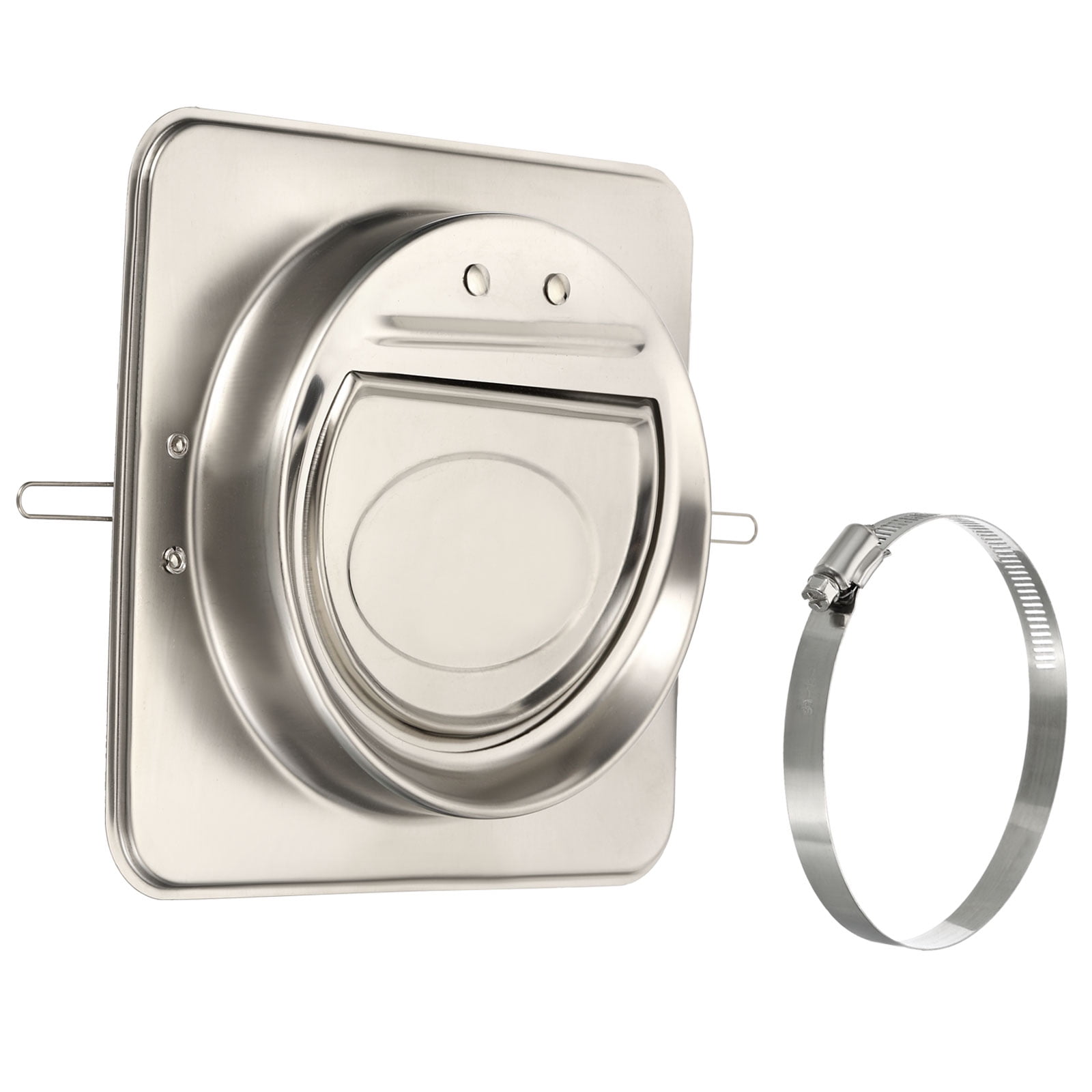 Uxcell 6" Stainless Steel Backdraft Damper with Ducting Hose Clamp 1 Set