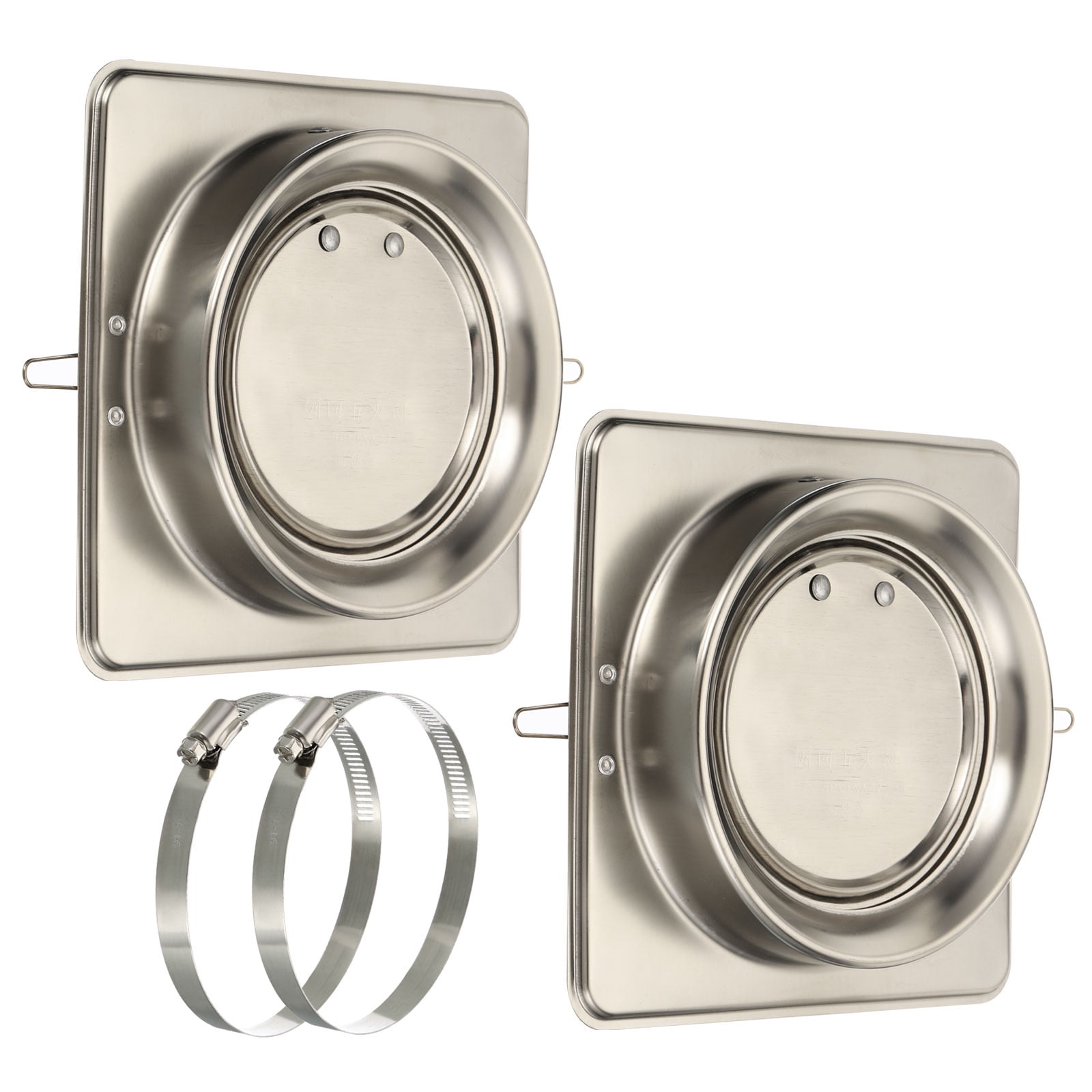 Uxcell 6" Stainless Steel Backdraft Dampers with Ducting Hose Clamp 2 Set