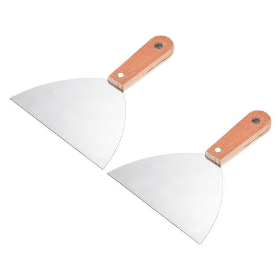 Uxcell 6" Stainless Steel Putty Knife Scraper Tool with Wooden Handle for wall Repair Paint Stripping 2 Pack