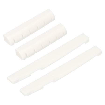 Uxcell 6 String Pre-Slotted Guitar String Bridge Bone Nut Saddle for Acoustic Guitars 2Set