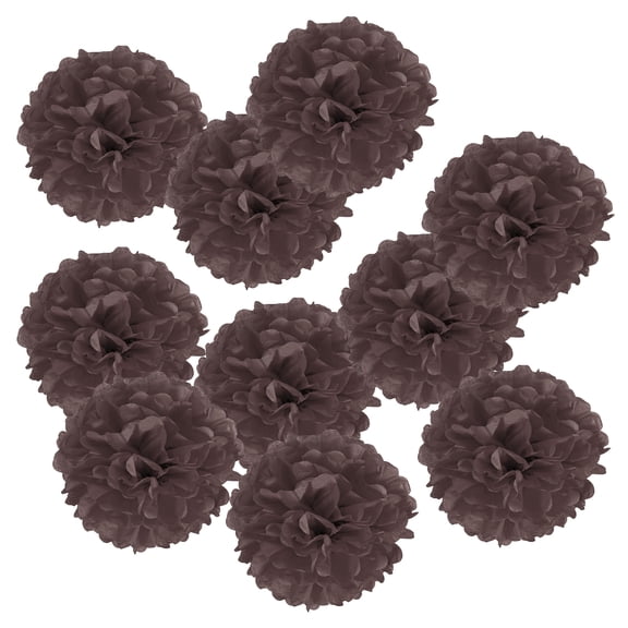 Uxcell 6" Tissue Pom Poms Paper Flowers Ball Wedding Party Decoration, Brown 10 Pack