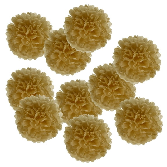 Uxcell 6" Tissue Pom Poms Paper Flowers Ball Wedding Party Decoration, Khaki 10 Pack