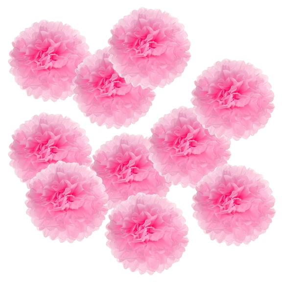 Uxcell 6" Durable Tissue Pom Poms Paper Flowers Ball for Wedding Party Decoration Pink 10 Pack
