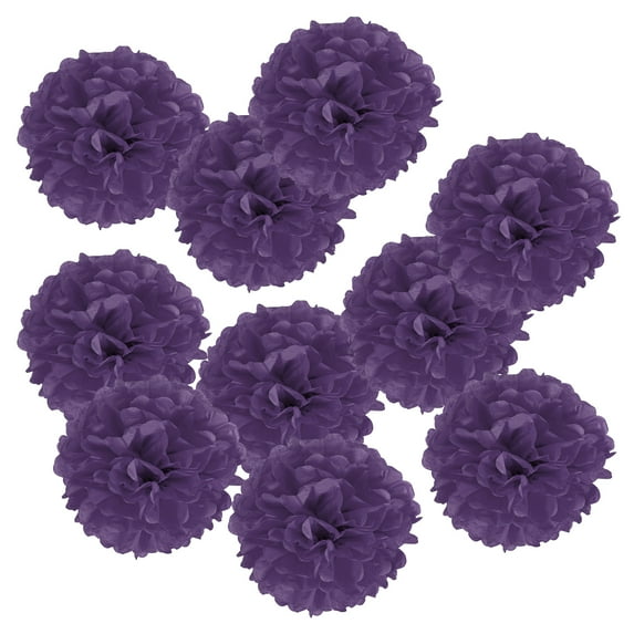 Uxcell 6" Tissue Pom Poms Paper Flowers Ball Wedding Party Decoration, Purple 10 Pack