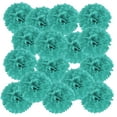 thumbnail image 1 of Uxcell Tissue Pom Poms Flowers Paper Flower Ball for Party Backdrop Decoration Turquoise 6", 1 of 7