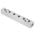 thumbnail image 1 of Uxcell 6 Way 8 Port Air Manifold, G1/2" G1/4" Air Hose Inline Air Manifold, Silver, 1 of 6