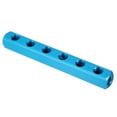 thumbnail image 1 of Uxcell 6 Way 9 Port Air Manifold, G1/4 Inch" Air Hose Inline Manifold Block Splitter, Blue, 1 of 6