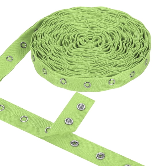 Uxcell 6 Yards Metal Snap Tape for Sewing by Yards Snap Buttons for Clothes, Metal Button Tape Ribbon Cotton Sew on Snaps Strips Fastener for Clothing, 0.78" Width, Light Green