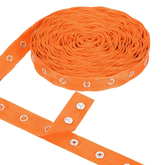 Uxcell 6 Yards Metal Snap Tape for Sewing by Yards Snap Buttons for Clothes, Metal Button Tape Ribbon Cotton Sew on Snaps Strips Fastener for Clothing, 0.78" Width, Orange