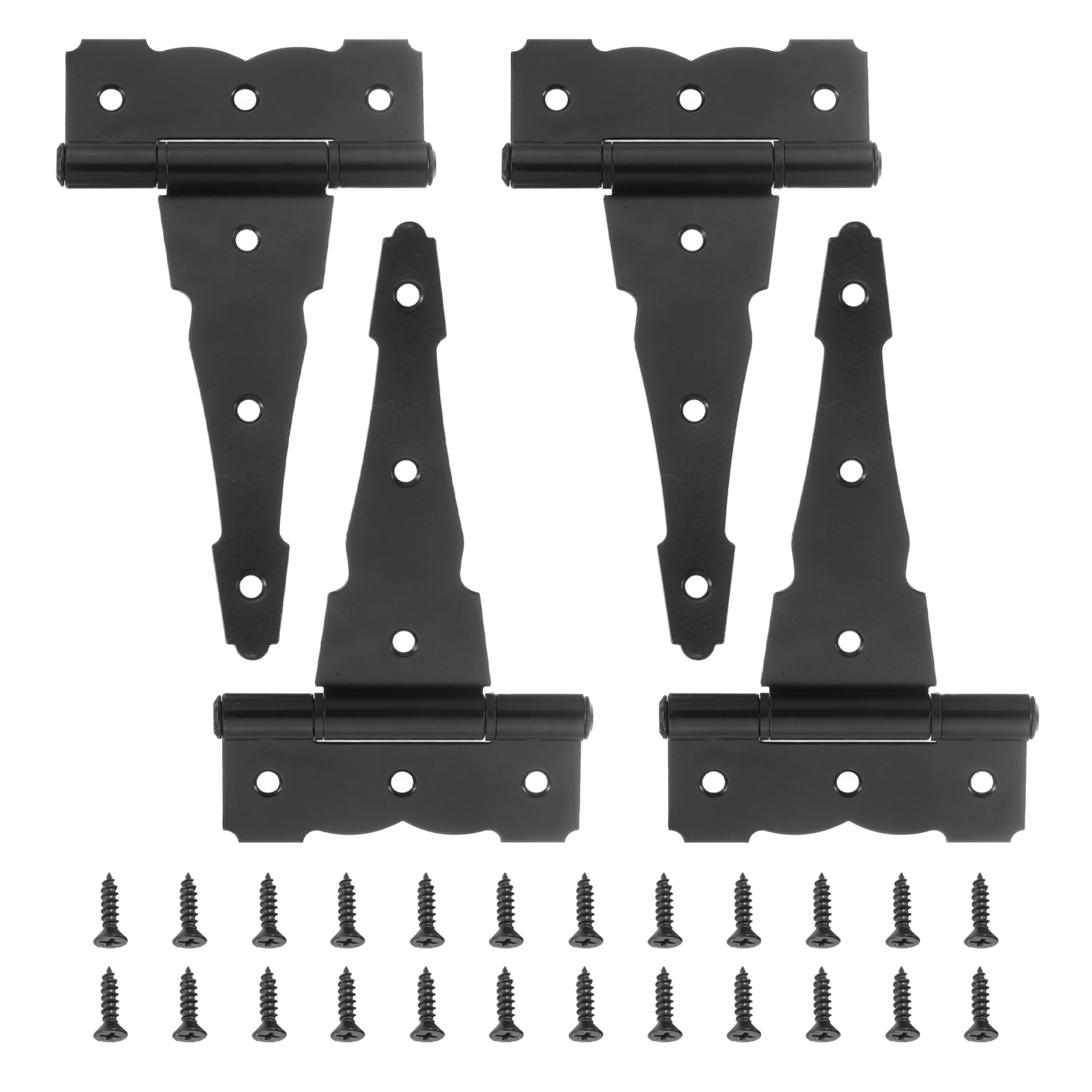 Everbilt 6x4.25 Inch Black Heavy Duty Decorative Tee Hinge - For Doors, Gates, Sheds, Screws Included