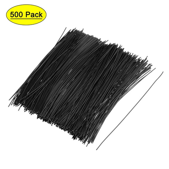 Uxcell 6 inch Round Stronger Coated Iron Twist Ties Black 500 Pack