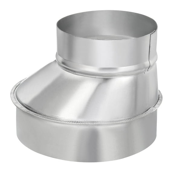 Uxcell 6" to 4" Eccentric Duct Reducer, 1Pcs Galvanized Iron Ducting Connector Round Air Duct Adapter Pipe Fitting