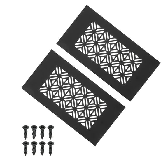 Uxcell Door Air Vent Cover Heavy Duty Aluminum Grille Ventilation Cover Louvered with Mounting Screws for Cabinet Door 6 x 3 Inch