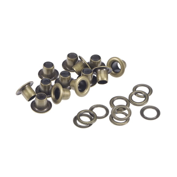 Uxcell 6 x 3 x 4mm Copper Grommets Eyelets with Washers Chrome Plated Bronze Tone 200 Set