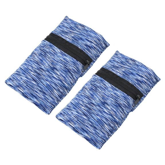 Uxcell 6"x 4" Wrist Pouch Wrist Wallet Sports Wristband Wallet with Zipper Pocket Blue 2 Pcs