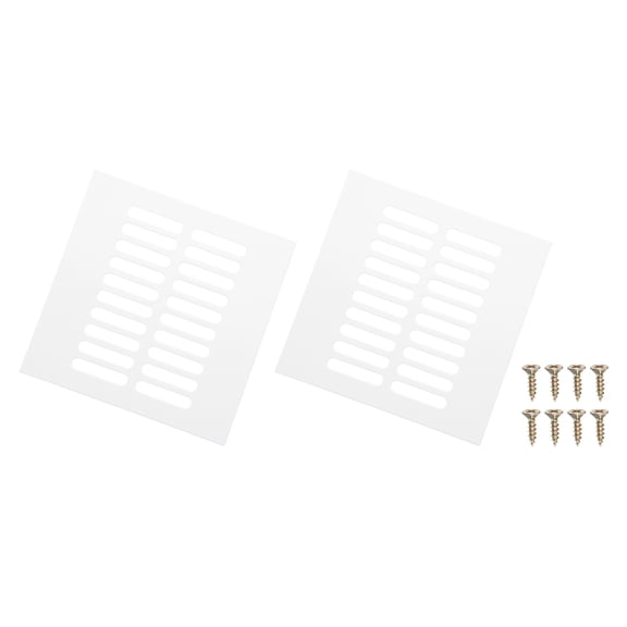 Uxcell 6 x 6 Inch Door Air Vent Cover, Aluminum Grille Ventilation Cover with Mounting Screws, Black