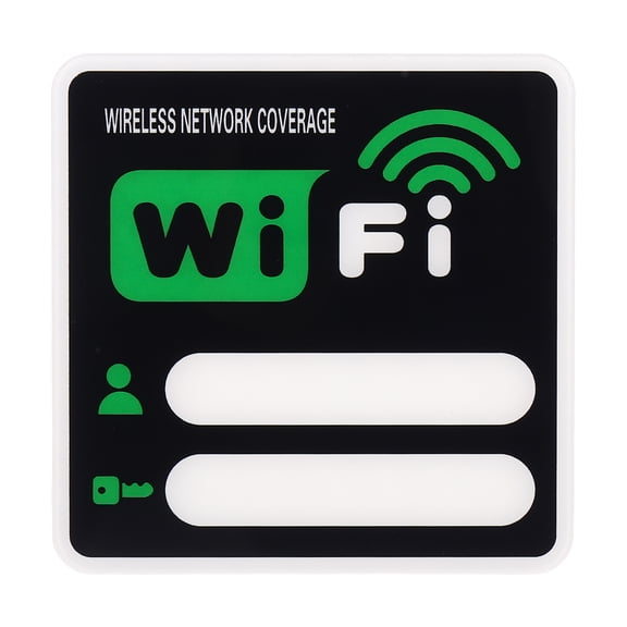 Uxcell 6" x 6" Wifi Password Sign, 1 Pcs Acrylic WiFi Sign Self Adhesive Writable Free Network Service Notice Board for Guest Room Host Home Office Hotel Restaurant Cafe,  Green
