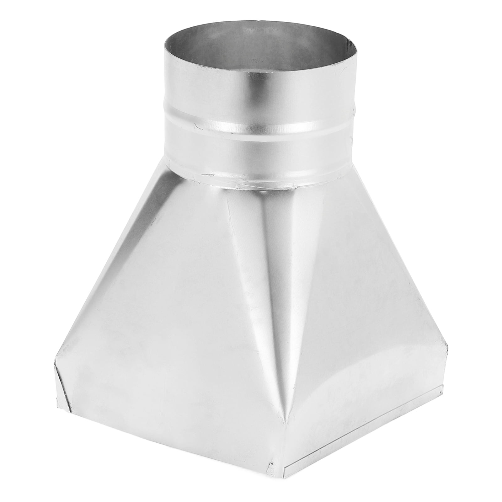 Uxcell 6" x 6" x 4" Straight Register Boot, Galvanized Steel Transition Rectangular to 4" Round Duct Transition Fitting for Connecting Floor Register Grille HVAC Duct Fittings