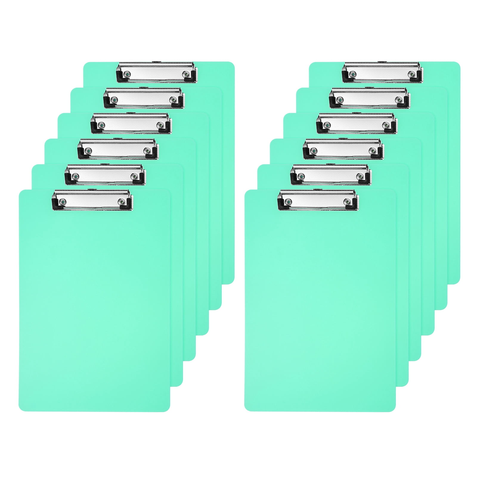 Uxcell 6" x 9" Plastic Clear Hanging Clipboard A5 Transparent Clipboard, Orange,12Pcs