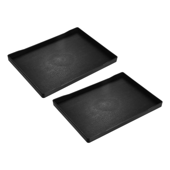Uxcell 6" x 9" Small Black Mini Tray Plastic Rectangular Wooden Serving Trays Black 2Pack