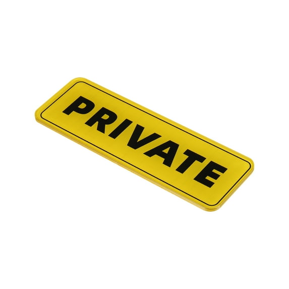 Uxcell 6"x2" Private Sign Acrylic Self Adhesive Door Sticker Wall Mounting Sign Golden