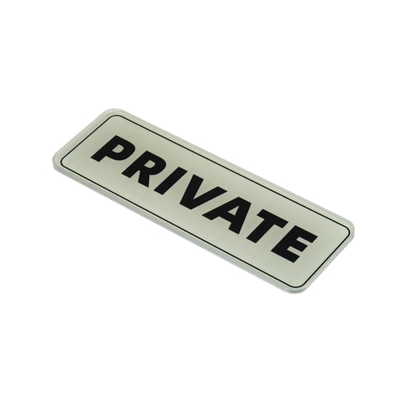 Uxcell 6"x2" Private Sign Acrylic Self Adhesive Door Sticker Wall Mounting Sign Silver