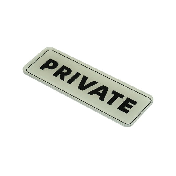 Uxcell 6"x2" Private Sign Acrylic Self Adhesive Door Sticker Wall Mounting Sign Silver
